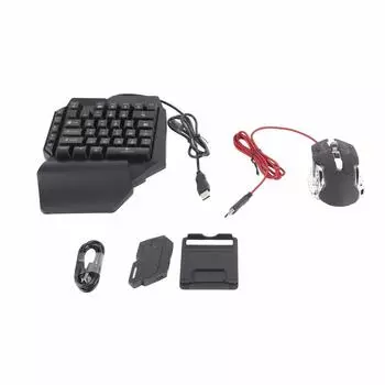 Портативная мини-клавиатура для игр, мышь, USB, RGB, подставка для запястья, полурука, 35 клавиш, клавиатура, мышь с конвертером