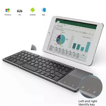 Портативная складная мини-клавиатура, беспроводная Bluetooth-клавиатура, сенсорная панель, цифровая клавиатура для Windows, Android, Mac, IOS, планшета, iPad, телефона
