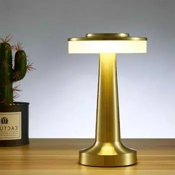Портативная светодиодная настольная лампа с зарядкой от USB, 3 уровня, яркость, 1800 мАч, аккумулятор, декоративная ночь золотой