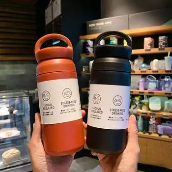 Портативная термокружка из нержавеющей стали 304, 350 мл, 480 мл, герметичный стакан-термос, дорожная вакуумная колба, бутылка для воды на открытом воздухе 350ml