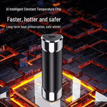 Портативная USB-грелка для рук и внешний аккумулятор с магнитным разделением 2 в 1 серебряный