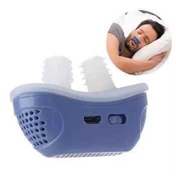 Портативное интеллектуальное устройство против храпа Sleep Snoring Solution Stopper HealthCare EMS Noise Sleeping Aids для лучшего сна синий