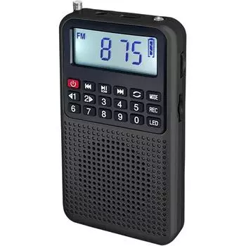 Портативное радио AM FM MP3-плеер 3-в-1, диктофон, многофункциональная аккумуляторная батарея, небольшой приемник с Bluetooth и аварийным фонариком красный