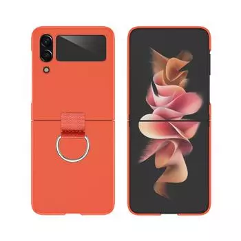 Портативные чехлы для ПК с кольцом на палец для Samsung Galaxy Z Flip 4 5g Flip4 Flip3 Flip 3, складной чехол с защитой от падения для Samsung Flip4 for Samsung Z Flip 3 чёрный
