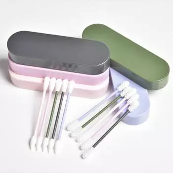 Портативные силиконовые ватные палочки для Lastswab, повторное использование, ватные палочки для макияжа, палочка для чистки ушей, двойная головка