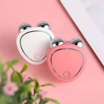 Портативный электрический роликовый массажер для подтяжки лица EMS Sonic Facial Lifting Skin Tighten Massage для использования после зарядки в течение 30 минут белый