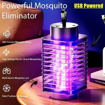Портативный электрический убийца комаров с питанием от USB, светодиодный убийца комаров для кемпинга, ловля мух, убийца насекомых, убийца комаров в помещении и на открытом воздухе чёрный