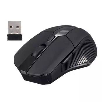 Портативный беспроводной USB-приемник 2,4 ГГц, оптическая игровая мышь, мышь для ноутбука чёрный