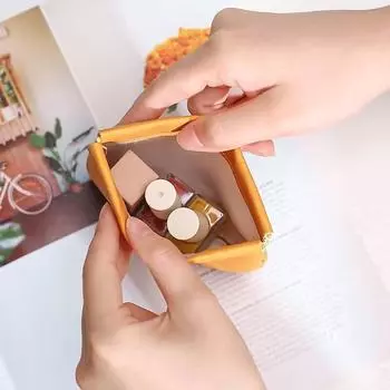 Портативный кошелек из искусственной кожи, сумка для наушников, органайзер для наушников, мини-косметичка, женская сумка для хранения сменной помады зелёный