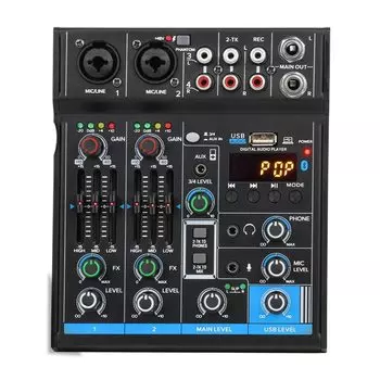 Портативный мини-микшер 4-канальный аудио DJ консоль звук 48 В фантомное питание для записи на ПК веб-трансляции вечеринки Depusheng Black Card, USB, - M4,