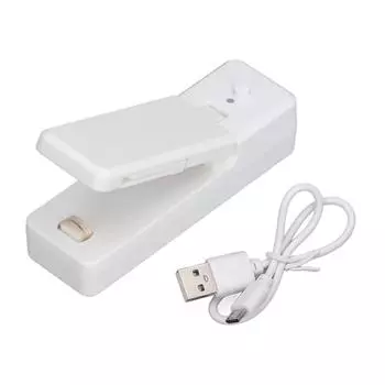 Портативный мини-запайщик пакетов с магнитом и USB-зарядкой для пластиковых пакетов для домашней кухни белый