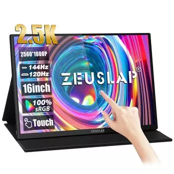 Портативный монитор ZEUSLAP P16KT 16 INCH чёрный