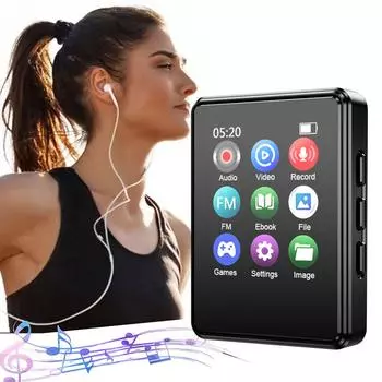Портативный MP3-плеер Bluetooth 5.0 HiFi стерео музыкальный плеер 1,8-дюймовый сенсорный экран MP4 видеоплеер Мини студенческий Walkman FM-радио