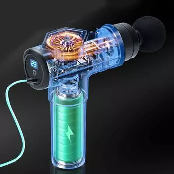 Портативный пистолет для массажа мышц Fascia Gun, глубокий перкуссионный массажер для мышечной ткани для спортсменов, удерживающий тело, массаж мышц спины чёрный
