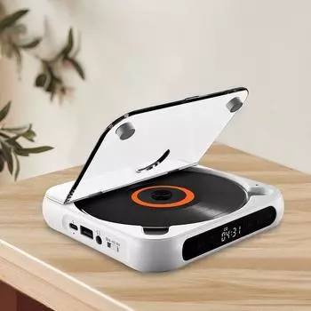 Портативный проигрыватель компакт-дисков Bluetooth-динамик Стерео CD-плеер Музыкальный проигрыватель AB Повтор USB AUX Воспроизведение CD-плеер Аккумулятор 1200 мАч для домашнего автомобиля