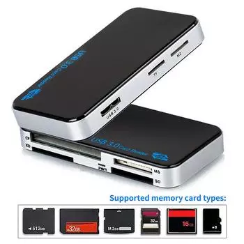 Портативный улучшенный компактный SM/XD T-FLASH SD-кардридер с возможностью горячей замены, внешний кардридер Mini для динамика чёрный
