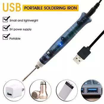 Портативный USB-паяльник, профессиональные электронагревательные инструменты, паяльная лампа с индикаторной ручкой, сварочный пистолет, инструмент для ремонта BGA светло-синий
