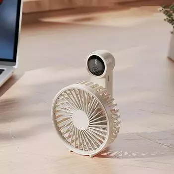 Портативный вентилятор для путешествий, перезаряжаемый через USB, 3 скорости, складной персональный вентилятор, мощность, цифровой дисплей, складной портативный вентилятор для шеи, 1200 мАч оранжевый