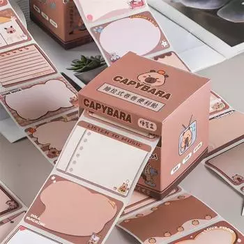 Портативный выдвижной блокнот для заметок Kawaii Capybara Sticky Notes INS Capybara Sticky Notes Школьные принадлежности Style 1