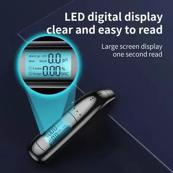 Портативный ЖК-дисплей Бесконтактный алкотестер USB-перезаряжаемый детектор алкоголя Электронный алкотестер со светодиодным цифровым дисплеем