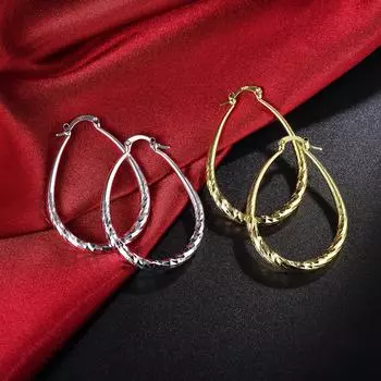 Посеребренные серьги Серебряные серьги S925 K позолоченные гальванические серебряные серьги изысканной моды OL звезда уличная съемка U-образные серьги