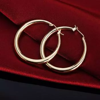 Посеребренные серьги Серебряные серьги S925 позолоченные глянцевые серьги-кольца женские серьги ювелирные аксессуары