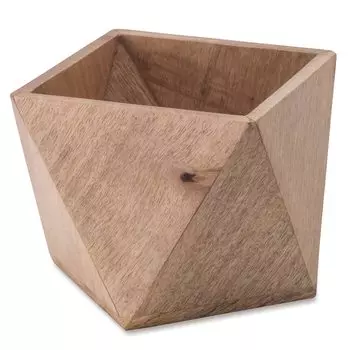 Posh Living Polygon Pot W16 x D16 x 41334 Cover, Medium, Wood, H14cm,