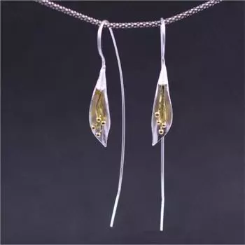 Последние серьги-капли с золотым цветком для девочек, ювелирные изделия, очаровательные серьги из серебра 925 пробы для женщин, аксессуары для помолвки и вечеринки, женский подарок