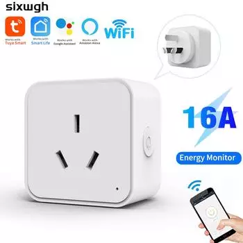 Поставщик удлинителей Tuya Smart Socket Wi-Fi Многофункциональная интеллектуальная розетка Au Plug Беспроводное дистанционное управление синхронизацией Aleax AU-AU WiFi Socket 2pcs