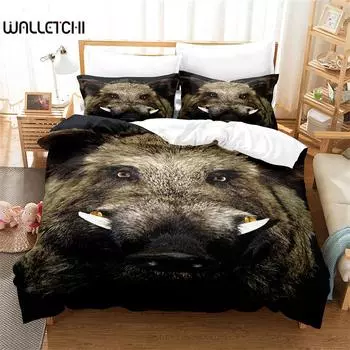 Постельное белье с цифровой печатью Wild Boar, три предмета, мягкий пододеяльник, модный удобный пододеяльник, наволочка 135x200cm 2pcs&Duvet Cover