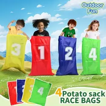 Potato Bag Competition Bag, Durable Kangaroo Jumping Bag, Suitable for Outdoor Lawn Games and Family Interaction, 4pcs Canvas Sports 4 Packs
