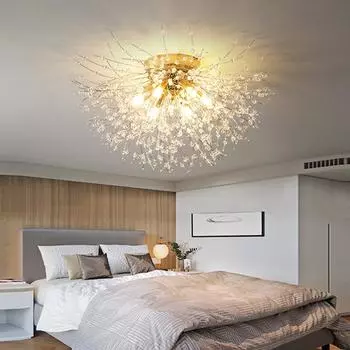 Потолочная люстра Dandelion LED Lighting Подвесные светильники Гостиная Столовая Спальня Звездный огненный шар Светильники 110V