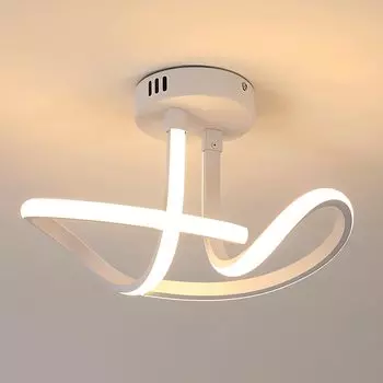 Потолочный светильник Goeco White Modern LED Aluminum 27x18x20 см теплый свет диаметр 30 см 3000K 220 В для гостиной