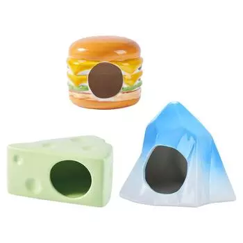 Pottery Hamster House Habitat Decor Summer Small Pet Cartoon Cool Nest Bed for Dwarf Hamster Small Chinchilla Hedgehog Gerbil