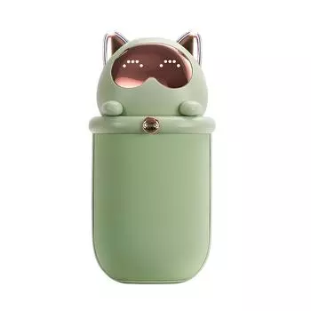 Power Bank котёнок с функцией грелки для рук, 10000 мАч зелёный