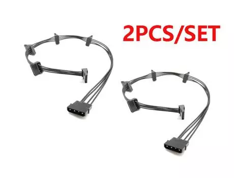 Power cable for Hard drives hdd ssd with pc server splitter 4-pin ide molex 1 to 5 sata 15-pin, 18awg