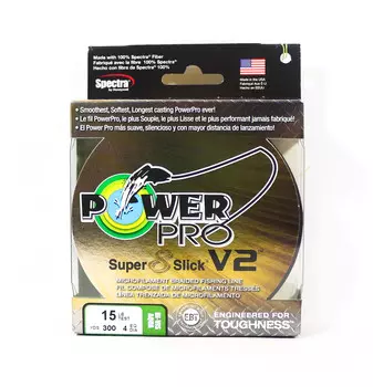 Power Pro Super 8 Slick Version 2 Spectra Line 15 фунтов на 300 ярдов цвета морской волны (7892) цвет морской волны