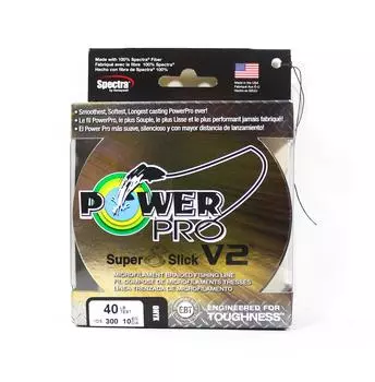 Power Pro Super 8 Slick Version 2 Spectra Line, 40 фунтов, 300 ярдов, оникс (8394) оникс