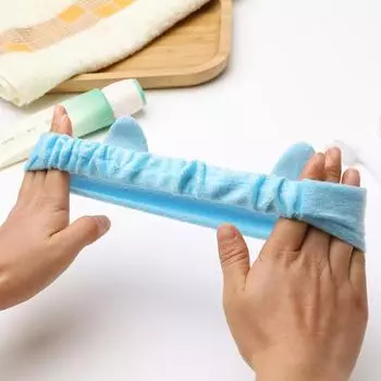Повязка на голову с надписью Wash Face Soft Теплая повязка на голову с бантом для макияжа Уши животных для девочек Эластичная