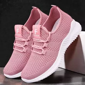 Повседневная мода бег Fly Weave дышащая мягкая подошва трендовые кроссовки женские большие размеры 41 белый