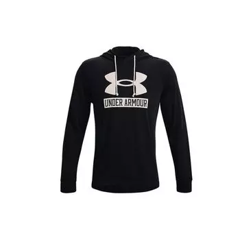 Повседневная спортивная толстовка с капюшоном Under Armour на шнурке и длинными рукавами, мужские топы, черный 1370390-001 L