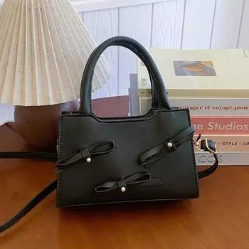 Повседневная сумка Bow Fashion Foreign Style, весенняя универсальная сумка-мессенджер, маленькая квадратная сумка бежевый