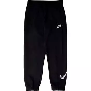 Повседневные однотонные эластичные трикотажные спортивные штаны Nike French Terry для девочек, черные DM8220-010 M