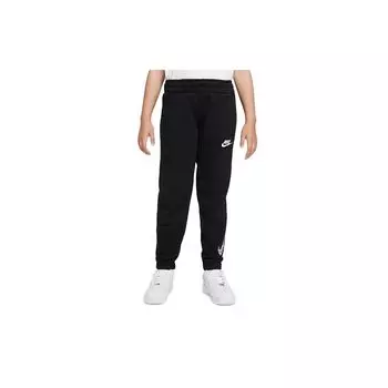 Повседневные однотонные эластичные трикотажные спортивные штаны Nike French Terry для девочек, черные DM8220-010 S