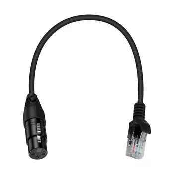 Poyiccot 3-контактный XLR гнездо к RJ45 адаптер удлинитель XLR DMX кабель XLR к RJ45 кабель с Cat5 Ethernet для контроллера кабель 30 см, короткий, DMX-CON