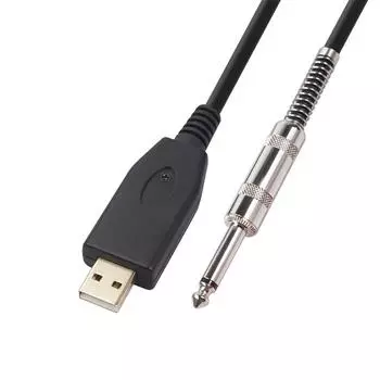 Позолоченный USB на 6,35 мм кабель для электрогитары с двойным экранированием и шумоподавлением 2m