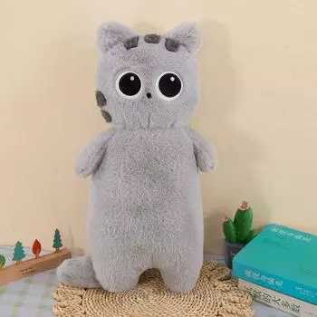PP Cotton Long Giant Cats Plush Simulation Animal Bolster Pillow Friend Gift
