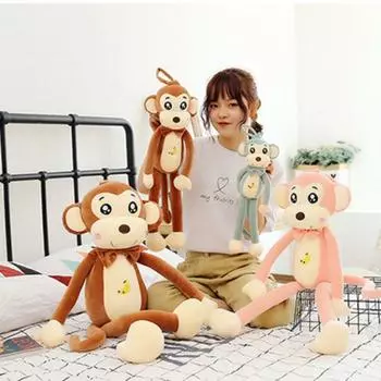 PP Cotton Monkey Plush Toy Monkey Monkey Plush Doll Funny Monkey Stuffed Animal Doll Kids Gift 40cm зелёный