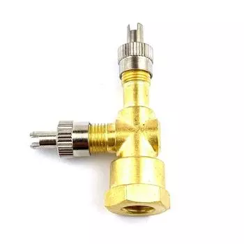 Practical 3-Way TPMS Valve Copper Tire Accessories Tee Adapter‘ Valve Stem Port армия зеленый
