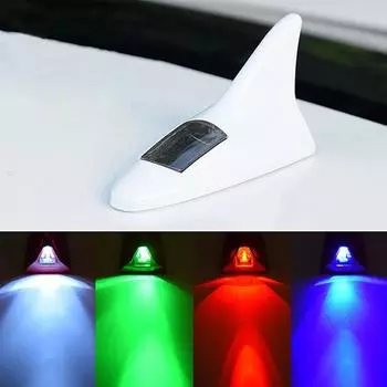 Practical ABS Car Shark Fin Antenna Tail Modification Light For Car Safety Warning Light Waterproof Universal Solar LED Light чёрный